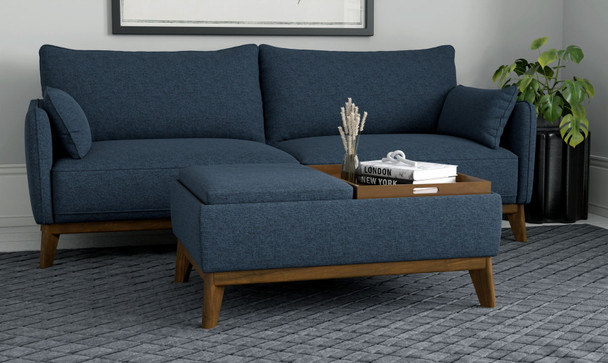 Varia - Reversible Tray Ottoman - Blue Varia - Reversible Tray Ottoman - Blue