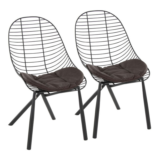 Wired - Contemporary Chair (Set of 2) - Black / Espresso Wired - Contemporary Chair (Set of 2) - Black / Espresso