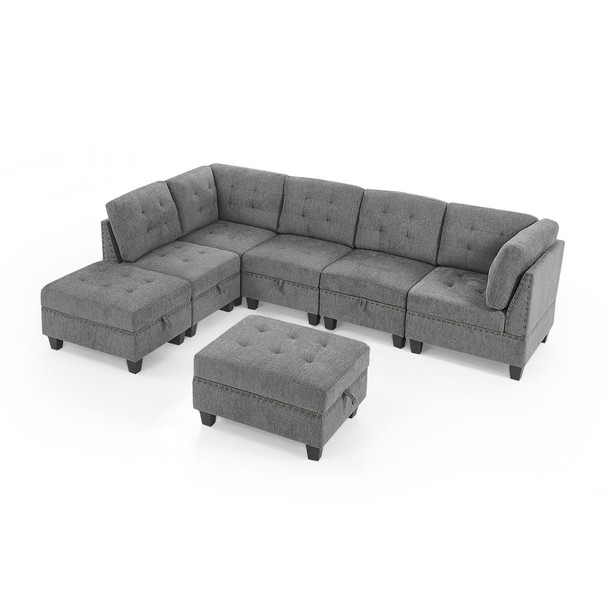 Modular Sectional Sofa With Diy Combination And Storage