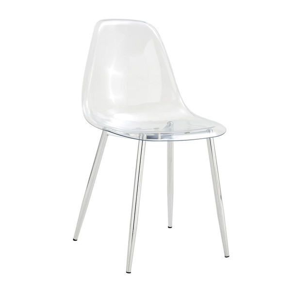 Modern Transparent Ergonomic Dining Chair With Metal Legs And Comfortable Design