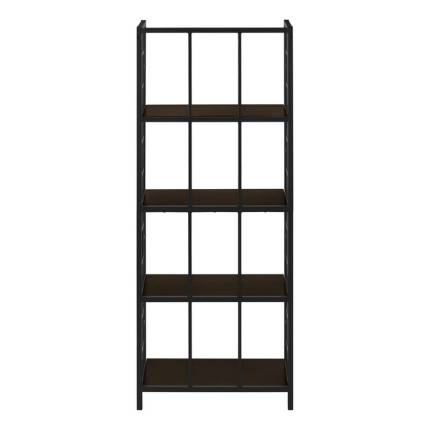 Bookshelf, Bookcase, Etagere, 4 Tier, For Office, Contemporary & Modern - Espresso