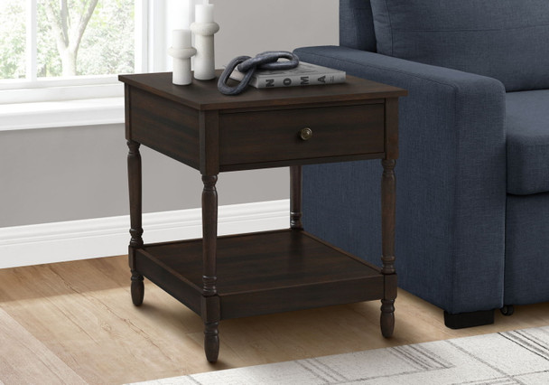 Accent - Table, 2 Tier, Square, Traditional - Walnut Accent - Table, 2 Tier, Square, Traditional - Walnut