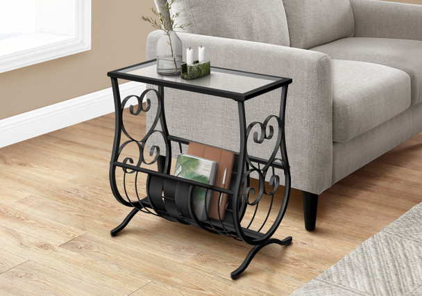 Accent Table Magazine Narrow For Living Room - Black Accent Table Magazine Narrow For Living Room - Black