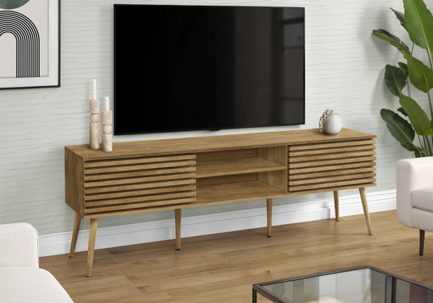 TV Stand, 72 Inch, Media Entertainment Center, Storage Cabinet, Console, Storage Shelves, Contemporary & Modern - Walnut