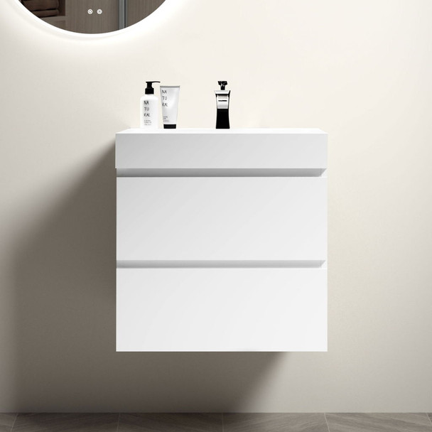 Alice - Bathroom Vanity With Large Storage, Sink Wall Mounted Floating Bathroom Vanity For Modern Bathroom, One-Piece Sink Basin Without Drain And Faucet Alice - Bathroom Vanity With Large Storage, Sink Wall Mounted Floating Bathroom Vanity For Modern Bathroom, One-Piece Sink Basin Without Drain And Faucet