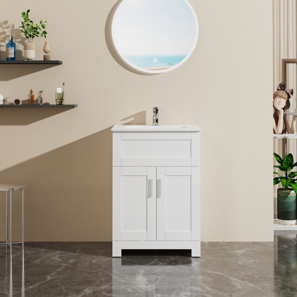 Sink Bathroom Vanity Laundry Cabinet Combo - White Sink Bathroom Vanity Laundry Cabinet Combo - White