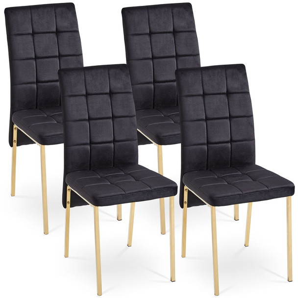Velvet High Back Nordic Dining Chair Modern Chair With Golden Color Legs Velvet High Back Nordic Dining Chair Modern Chair With Golden Color Legs