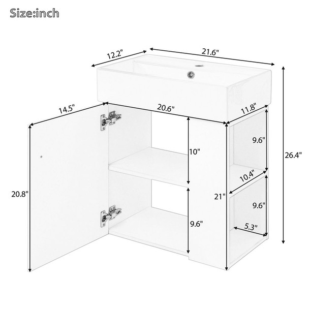 Modern Floating Bathroom Vanity With Ceramic Basin Perfect For Small Bathrooms Modern Floating Bathroom Vanity With Ceramic Basin Perfect For Small Bathrooms