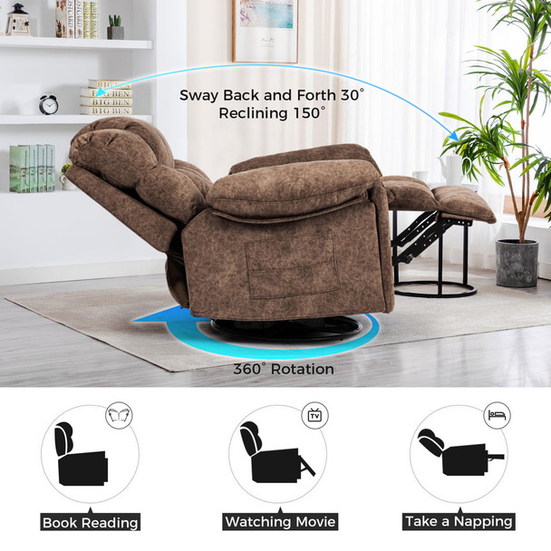 Swivel And Rocking Recliner Chair With Massage And Heating Swivel And Rocking Recliner Chair With Massage And Heating