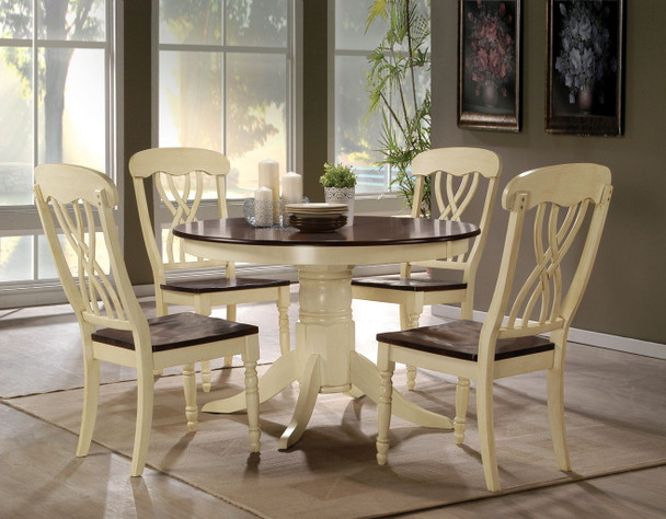 Dylan - 5 Pieces Dining Room Set - Cream / Oak Dylan - 5 Pieces Dining Room Set - Cream / Oak