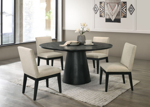 Froja - 5 Pieces Dining Room Set - Beige / Black Froja - 5 Pieces Dining Room Set - Beige / Black