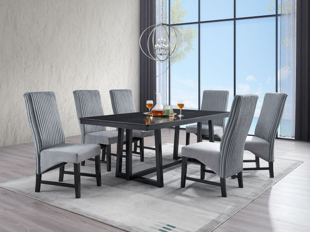 Kini - 7 Pieces Dining Room Set - Black Kini - 7 Pieces Dining Room Set - Black