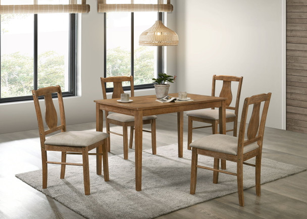 Kayee - 5 Pieces Pack Dining Set - Weathered Oak Kayee - 5 Pieces Pack Dining Set - Weathered Oak