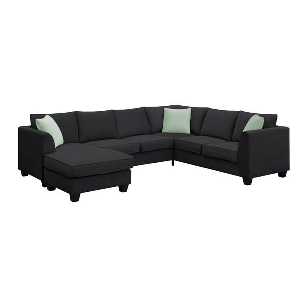 Sectional Sofa Couches Living Room Sets, 7 Seats Modular Sectional Sofa With Ottoman, L Shape Fabric Sofa Corner Couch Set With 3 Pillows Sectional Sofa Couches Living Room Sets, 7 Seats Modular Sectional Sofa With Ottoman, L Shape Fabric Sofa Corner Couch Set With 3 Pillows