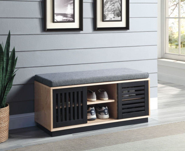 Gamaliel - Bench With Storage - Oak / Espresso Gamaliel - Bench With Storage - Oak / Espresso