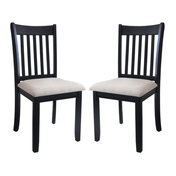 Modern Dining Chair, Wooden Back, Cushion Seats (Set of 2) Modern Dining Chair, Wooden Back, Cushion Seats (Set of 2)
