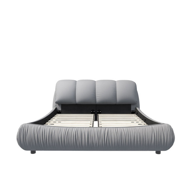 Luxury Upholstered Platform Bed With Oversized Padded Backrest And Solid Wood Frame Luxury Upholstered Platform Bed With Oversized Padded Backrest And Solid Wood Frame