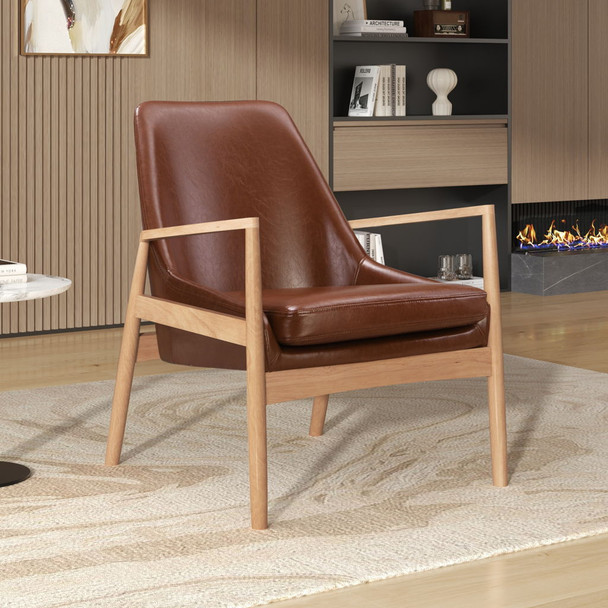 Mid-Century Modern Accent Armchair With High Back Mid-Century Modern Accent Armchair With High Back