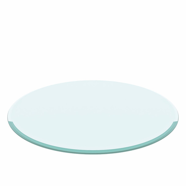 30" Round Tempered Glass Table Top Clear Glass 2 / 5" Thick Beveled Polished Edge - Transparent