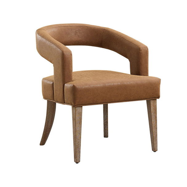 Wide Modern Barrel Open Back Upholstered Accent Chair With Weathered Solid Wood Legs Wide Modern Barrel Open Back Upholstered Accent Chair With Weathered Solid Wood Legs