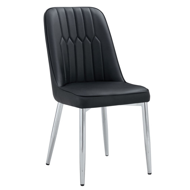 Modern Dining Chairs With Sleek Backrest And Metal Legs