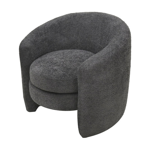 Affinity Modern Curved Back Upholstered Accent Chair With Soft Cozy Boucle Fabric - Dark Gray