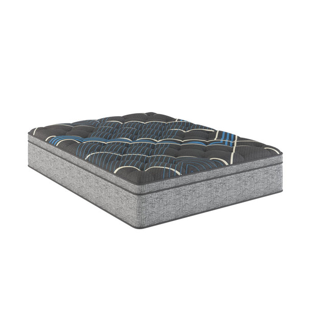 Comfort Care - 15" California King Euro Top Hybrid Mattress, Plush Comfort - Gray / Blue