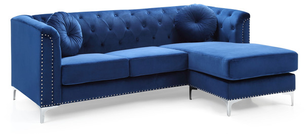 Pompano - Sofa Chaise - Navy Blue