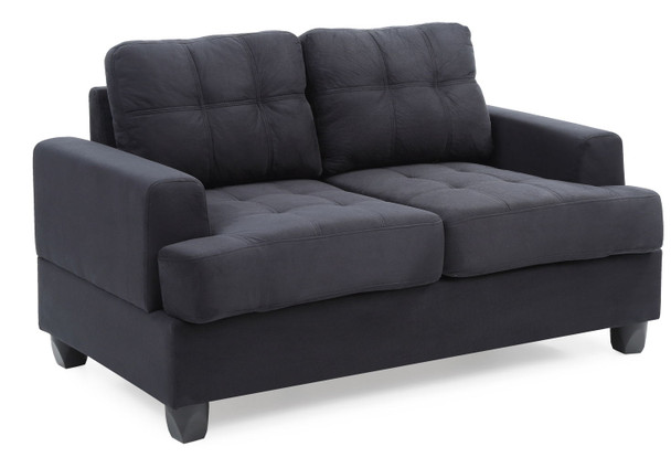 Cozy Transitional Loveseat For Two - Black