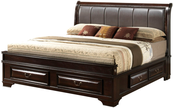Lavita - Full Storage Drawers Bed - Cappuccino