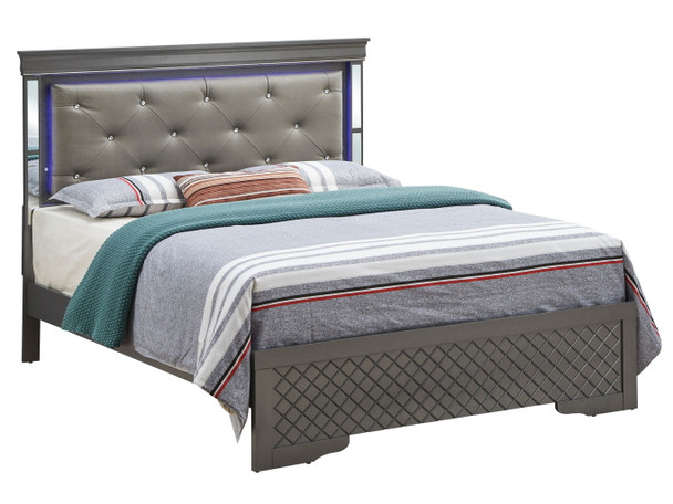 King Elegant Bed - Metalic Black