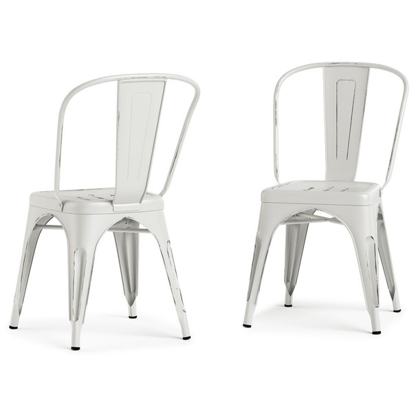 Fletcher - Dining Side Chair (Set of 2) - Distressed White