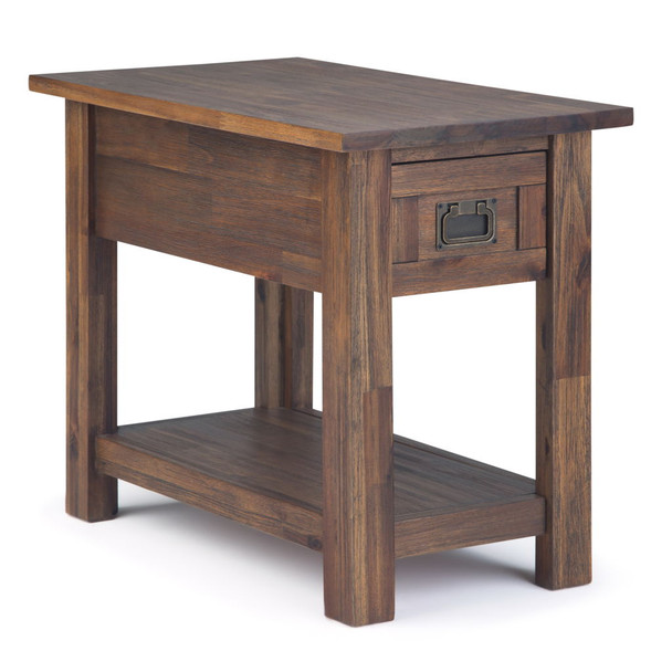 Monroe - Narrow Side Table - Distressed Charcoal Brown