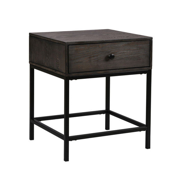 Ava - MDF End Table With Charging Ports And Metal Base - Espresso Ava - MDF End Table With Charging Ports And Metal Base - Espresso