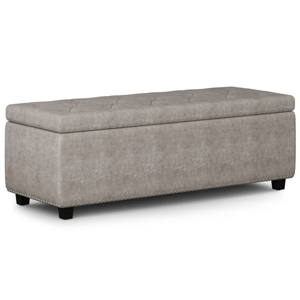 Hamilton - Storage Ottoman - Distressed Gray