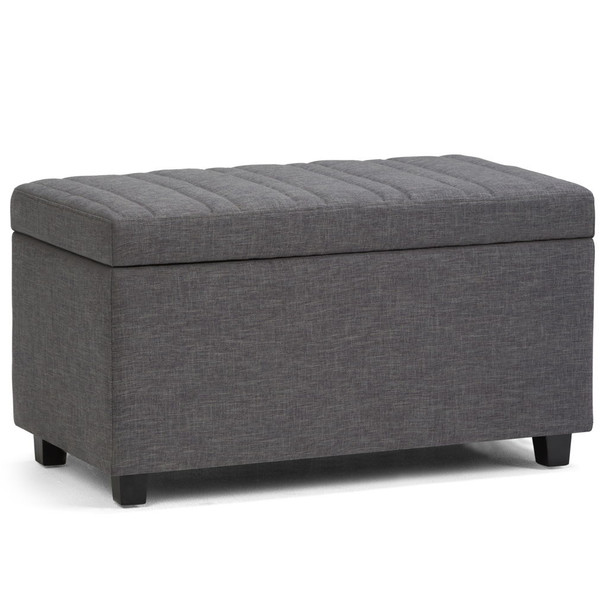 Darcy - Storage Ottoman Bench - Slate Gray