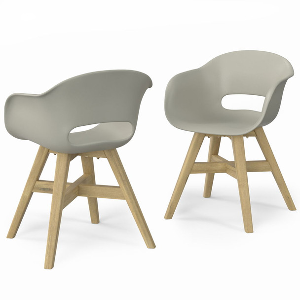 Kona - Outdoor Dining Chair In Plastic (Set of 2) - Taupe