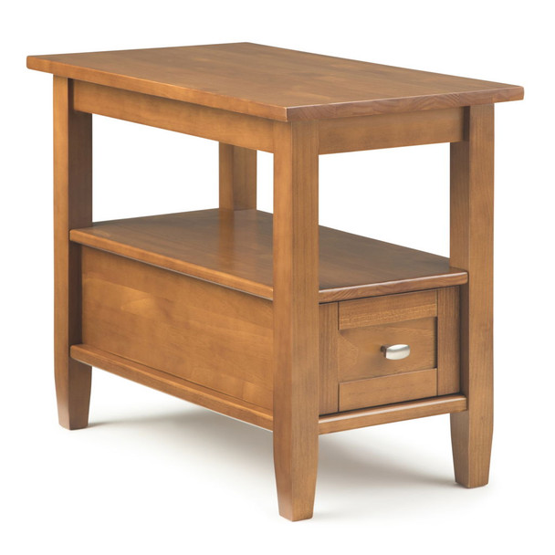 Warm Shaker - Narrow Side Table - Light Golden Brown
