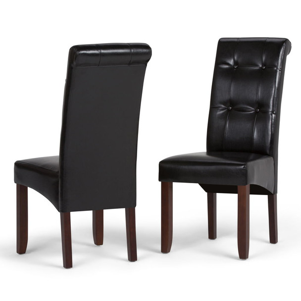 Cosmopolitan - Deluxe Tufted Parson Chair (Set of 2) - Midnight Black