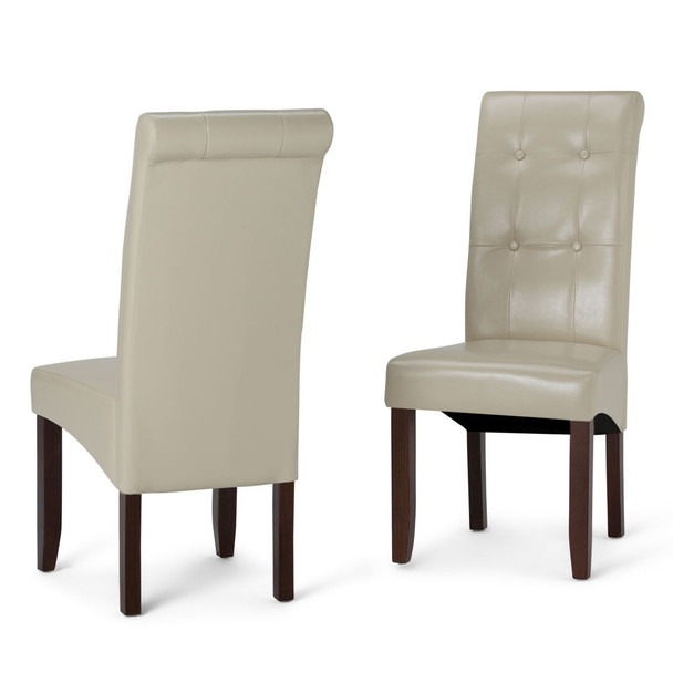 Cosmopolitan - Deluxe Tufted Parson Chair (Set of 2) - Satin Cream