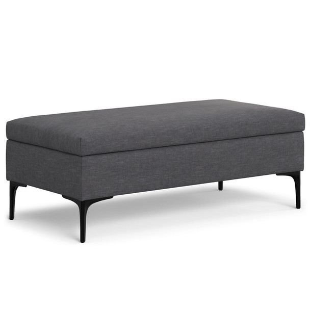 Rebecca - Multifunctional Large Coffee Table Storage Ottoman With Lift Up Lid - Gray