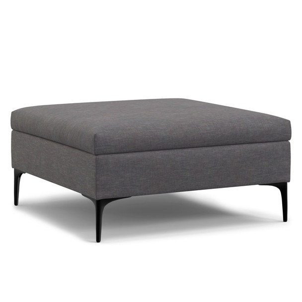 Rebecca - Multifunctional Coffee Table Storage Ottoman With Lift Up Lid - Gray