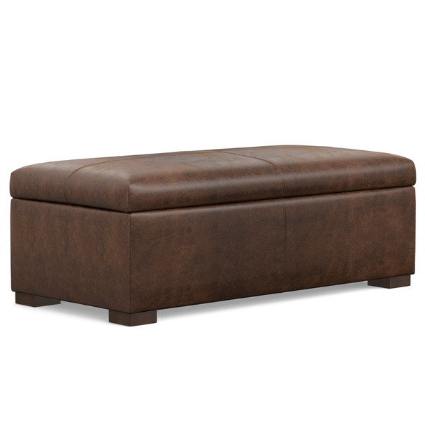 Gabbie - Rectangular Storage Upholstered Ottoman - Brown