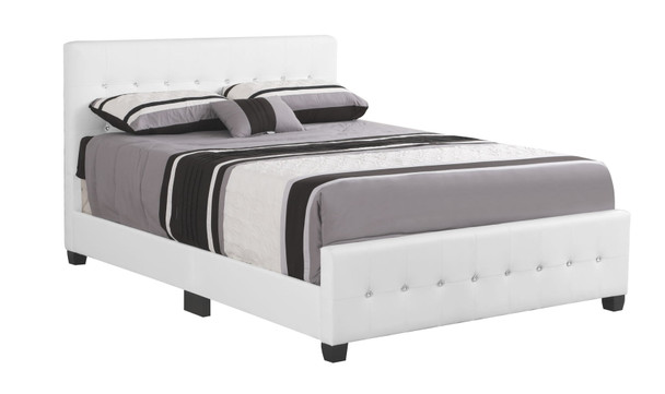 Queen Bed Elegant Transitional - White