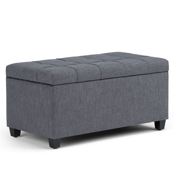 Sienna - Storage Ottoman Bench - Slate Gray