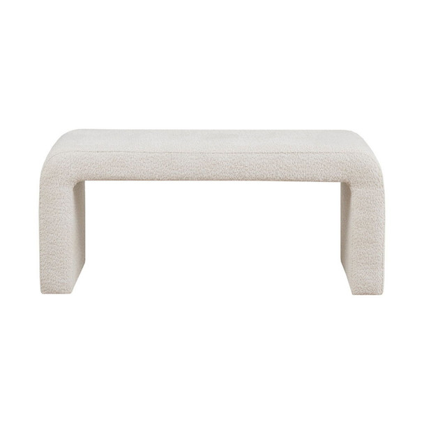 Modern Boucle Waterfall Bench - Cream