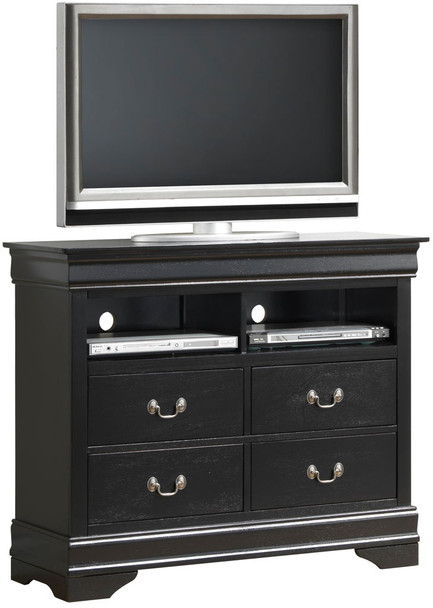 Elegant Traditional Media Chest - Black