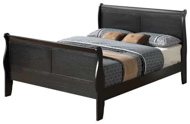 Queen Bed Panel Sleigh - Black