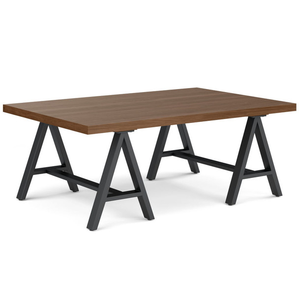 Sawhorse - Solid Walnut Veneer And Metal Coffee Table - Walnut
