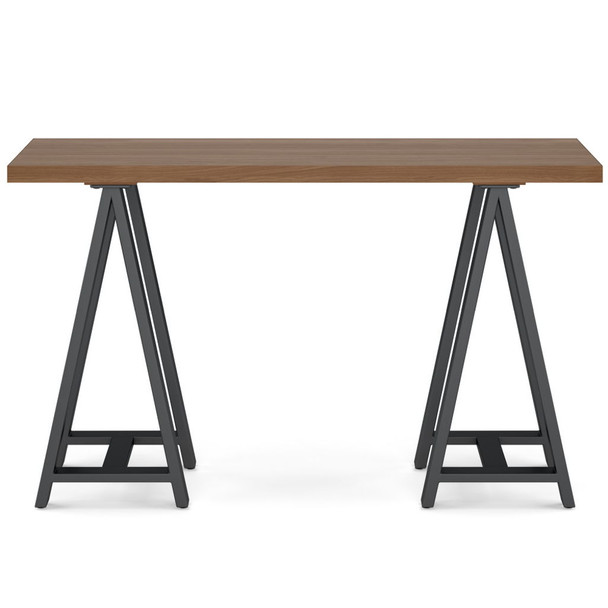 Sawhorse - Solid Walnut Veneer And Metal Console Sofa Table - Walnut